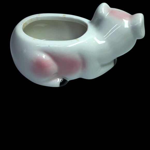 Vintage Small Ceramic Piggy Planter Home Decor Collectible - Picture 3 of 5